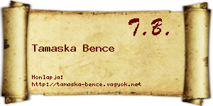 Tamaska Bence névjegykártya